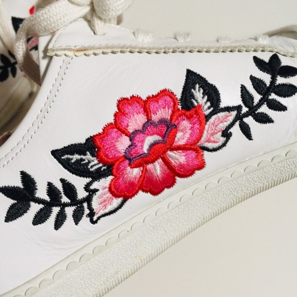 Kate Spade Everhart Embroidered Floral Leather White Shoes Size 10.5 - Picture 9 of 9